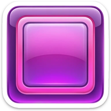 A glowing neon square in shades of purple and pink, transparent background sticker