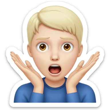 Shocked hands on face sticker