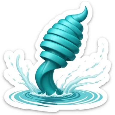 Swirling tornado coming out of the water mark the colur teal with arms and legs coming out the side sticker