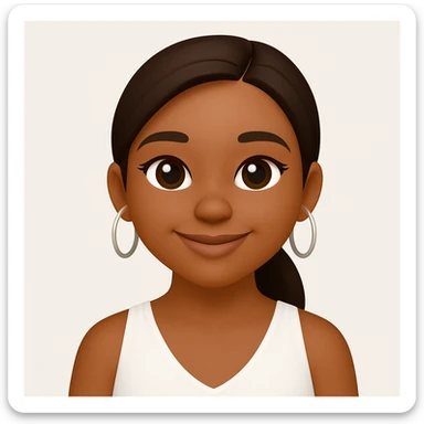 turn the second man in emoji style of the 1st image, match the facial features and match dressing style of the 2nd image, she is wearing white tank top lose sticker