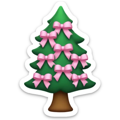 Christmas tree with light pink bows  sticker