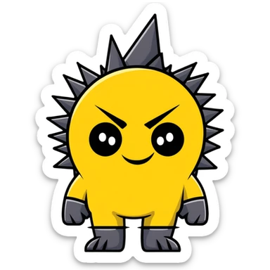 person with spikes through eyes like steel inquisitor sticker