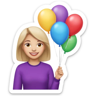 Balloon holder woman sticker