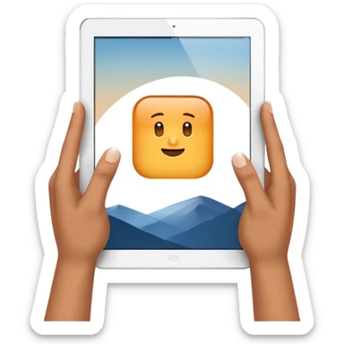 2 hands holding an ipad, no arms sticker