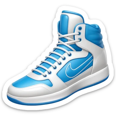 basketball sneaker object icon, high-top shoes, sporty design, glossy details, 3D cartoon, mobile game icon style, centered, clean background, no text, no watermark
 sticker