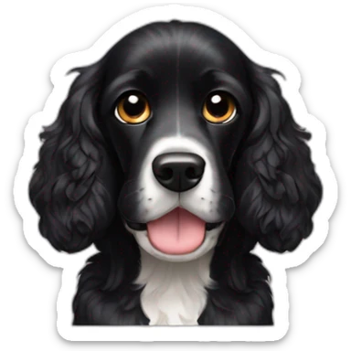 black cocker spaniel wearing a tank top sticker
