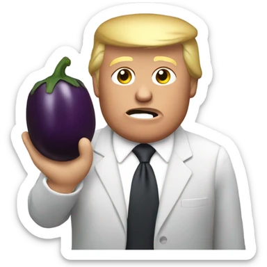 Donald trump eating eggplant sticker