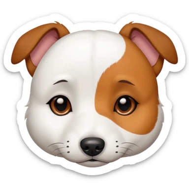Chien jack Russel blanc avec deux tache marron sur ses yeux qui dort sticker