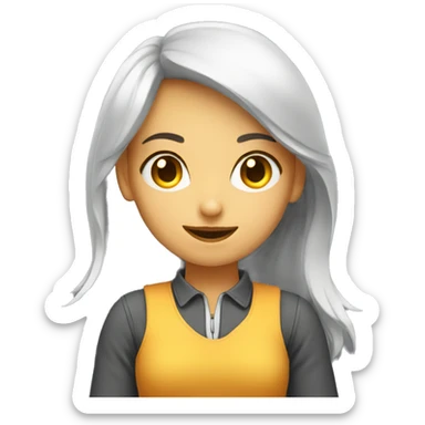 A programmer girl with wonder expression sticker