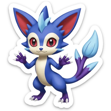 Meloetta-Weavile-Sneasel-Meowstic-Pokémon-Fakémon-fusion-hybrid-creature sticker