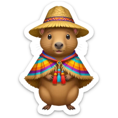 Capybara with inca sticker