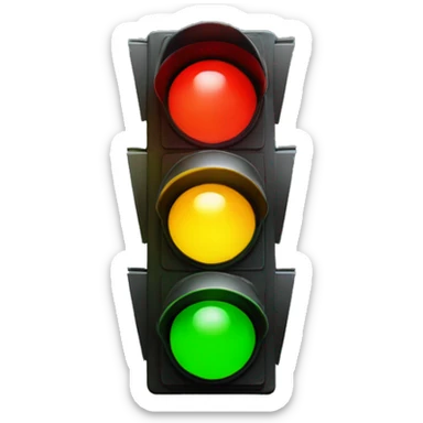 a two color (red yellow) traffic light with yellow lit sticker
