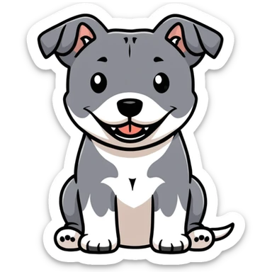 cute Staffordshire Bull Terrier dog with happy expression and strong body sticker
