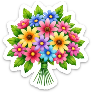 flower bouquet, watercolor art style sticker