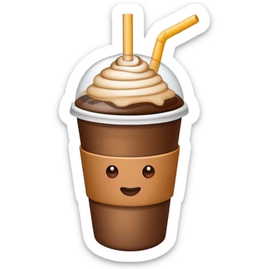 cup of coffee with a straw sticker