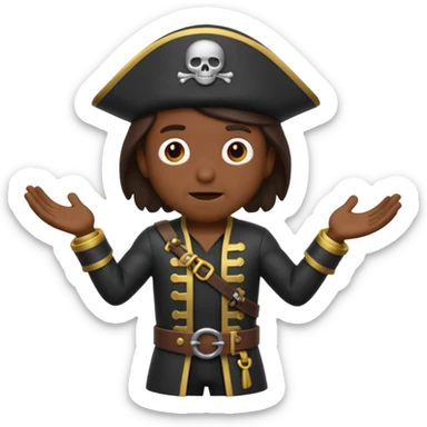 animated emoji for a player called prophet of doom I Dont Know shruging emote needs to be white male space pirate themed and dark sticker