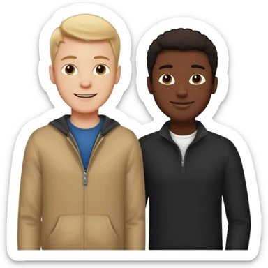 Tall white guy with short black guy sticker