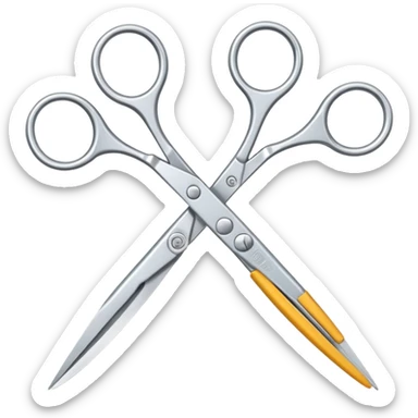interlocked open scissors with one pair 90 degrees from the other sticker