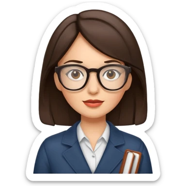 journalist brunette woman with glasses sticker