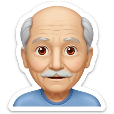 una imagen de un abuelo de 63 años con una enfermedad cardiovascular pero puedes poner al rededor habitos saludables PERO QUE SUFRA DE ENFERMEDAD CARDIOVASCULAR Y QUE NO SE VEA TAN FELIZZ sticker