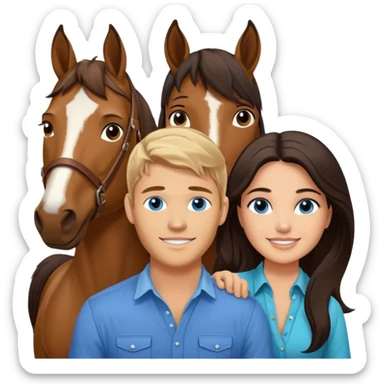 Remove rabbit ears from smiling blue eyed trevor donovan with danica mckellan and horse sticker