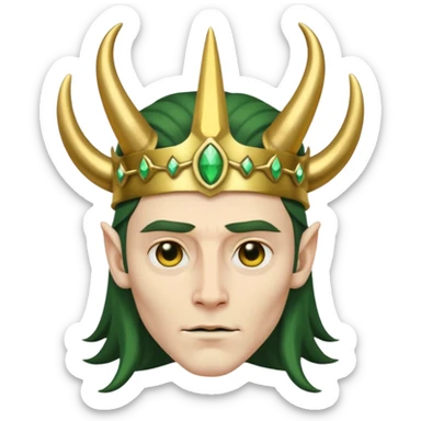 Loki with his horn crown sticker
