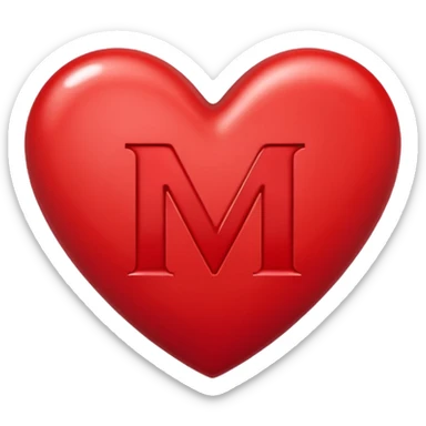 the letters M + V, in a heart  sticker