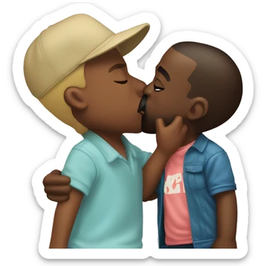 kanye west kissing tyler the creator sticker