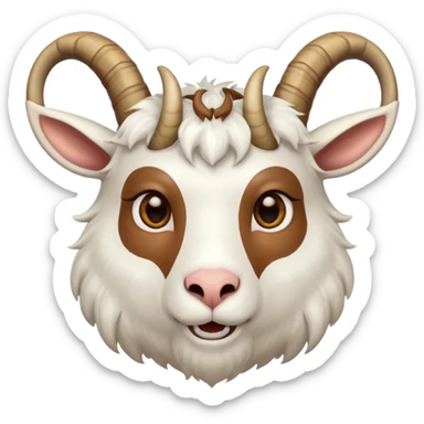 Goat face with horn sticker