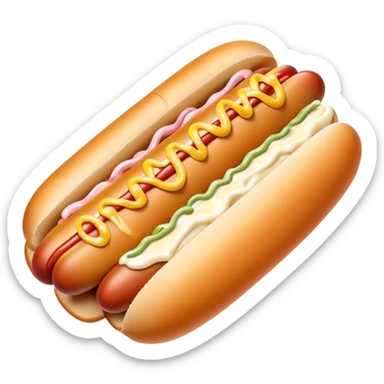 Hot dog with mayonnaise all over it sticker