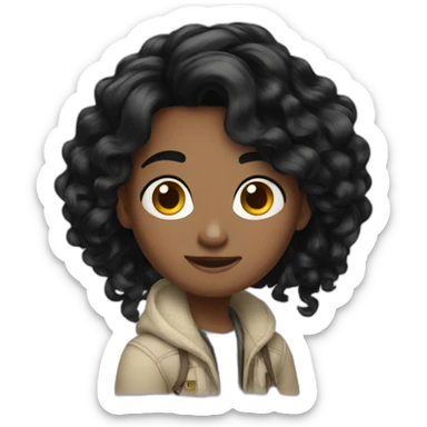 Tangled designer blackhair sticker