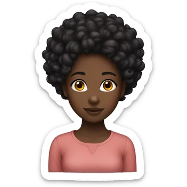 Black girl with black curly hair and dark brown eyes sticker