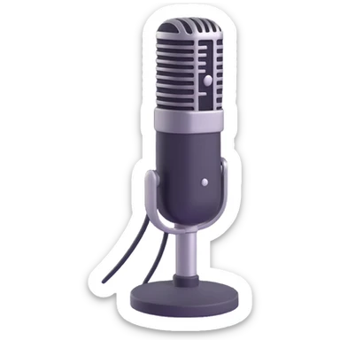 microphone 3d style sticker