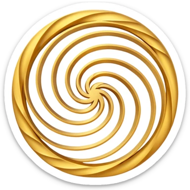 A smooth circular swirl of gold energy lines wrapping around the AYNI Gold logo at the center. Flat vector look, clean edges, and the phrase “AYNI Gold” subtly embedded in the swirl pattern. sticker