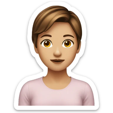 short brown hair girl sticker