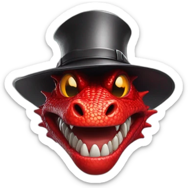 crazy-funny-cyberpunk-red-dragon-head-with-beautiful-smile-wearing-and-hat sticker