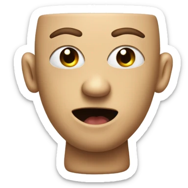 Head of a crazy man poking out of a toilet sticker