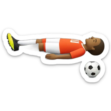 Soccer Player Laying Down Injured sticker