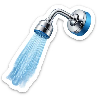 blue shower head sticker