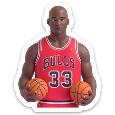 Michael Jordan Chicago Bulls basketball player upper body sticker