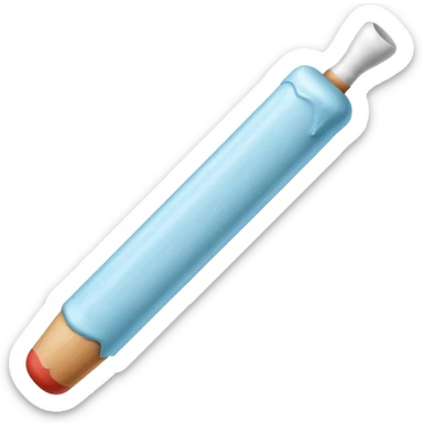 a stick of chalk, glossy and rounded, Apple emoji style, on a white background sticker