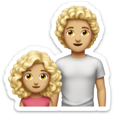 Un garçon brun avec des cheveux bouclés et une fille blonde  sticker