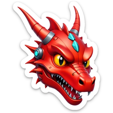 crazy-funny-cyberpunk-red-dragon-head sticker