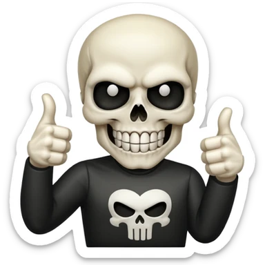 Skull punisher giving thumbs up sticker