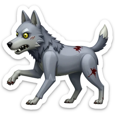 A dog raiding a zombie like minecrafty like a chicken jocky but instead wolf jocky or dog jocky sticker