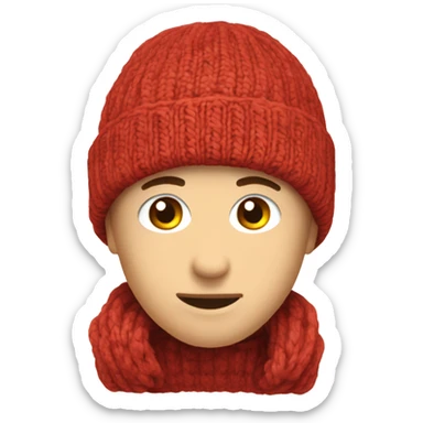 red knit beanie (without a person) sticker