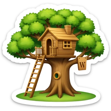 put a big letter W on a treehouse in a tree sticker
