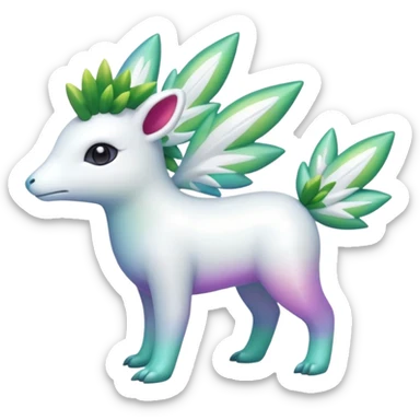 Shiny Iridescent Helioptile-Amaura-Shaymin-Fakémon-hybrid-creature (full body)  sticker