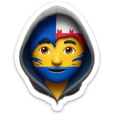 man in hoodie with moldova flag smoke sticker