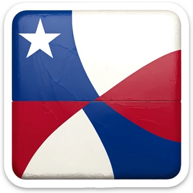 "A" "T" "X" Block letters painted the colors of the Texas state flag sticker